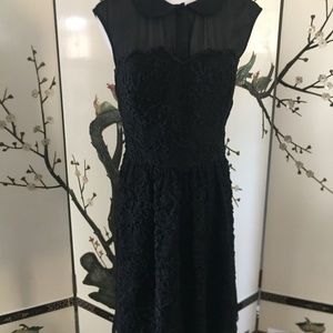 black floral pattern dress